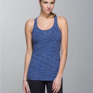 108. Lululemon Cool Racerback, Wee Are From Space Cadet Blue, EUC